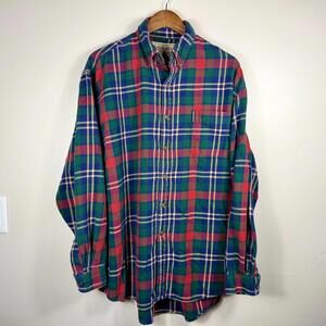 Vintage Abercrombie & Fitch Mens XL Plaid Flannel Shirt Button Front 100% Cotton